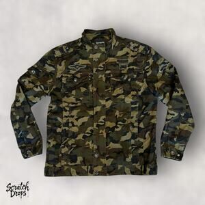 Springrain Men's XL Camouflage Jacket Army Green Military Outdoor Camo Coat